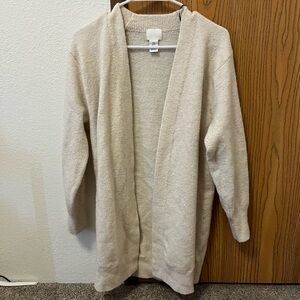 H&M Cream Long Knit Cardigan Sweater